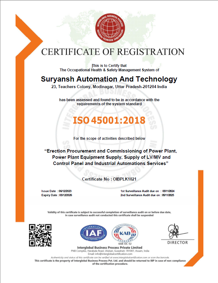ISO 45001 CERTIFICATE